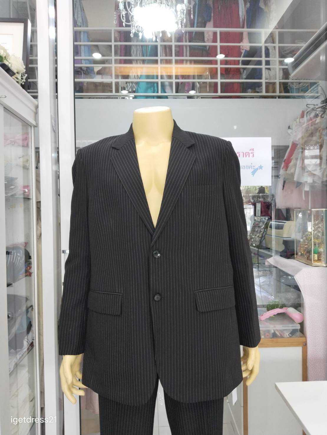 ชุดสูทสีดำลายทาง 2XL (AU)