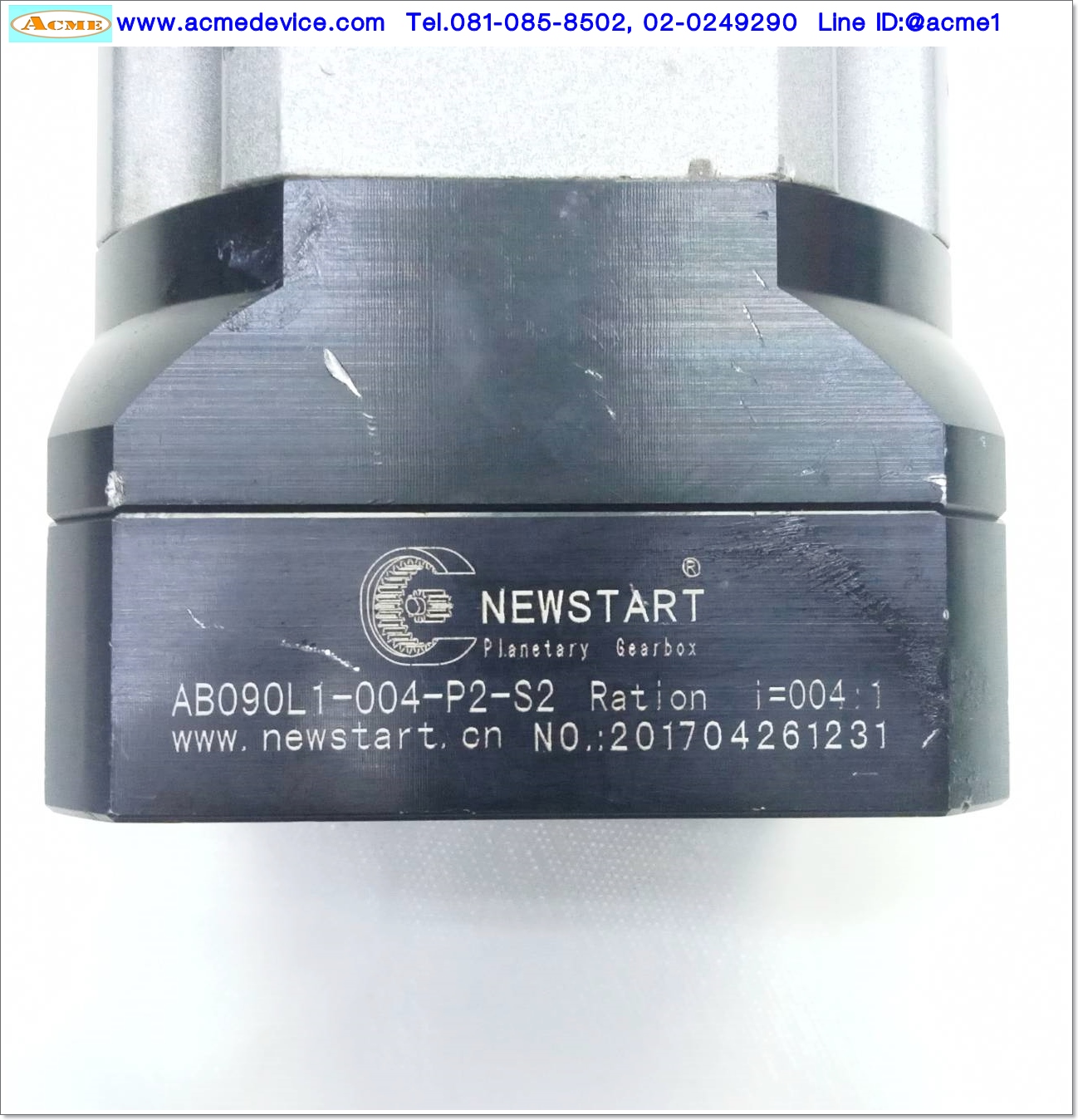 Gear Head Newstart รุ่น AB090L1-004-P2-S2, Ratio 4:1 (เพลาเข้า 19 mm. ออก 22 mm.) for 750w ( B )