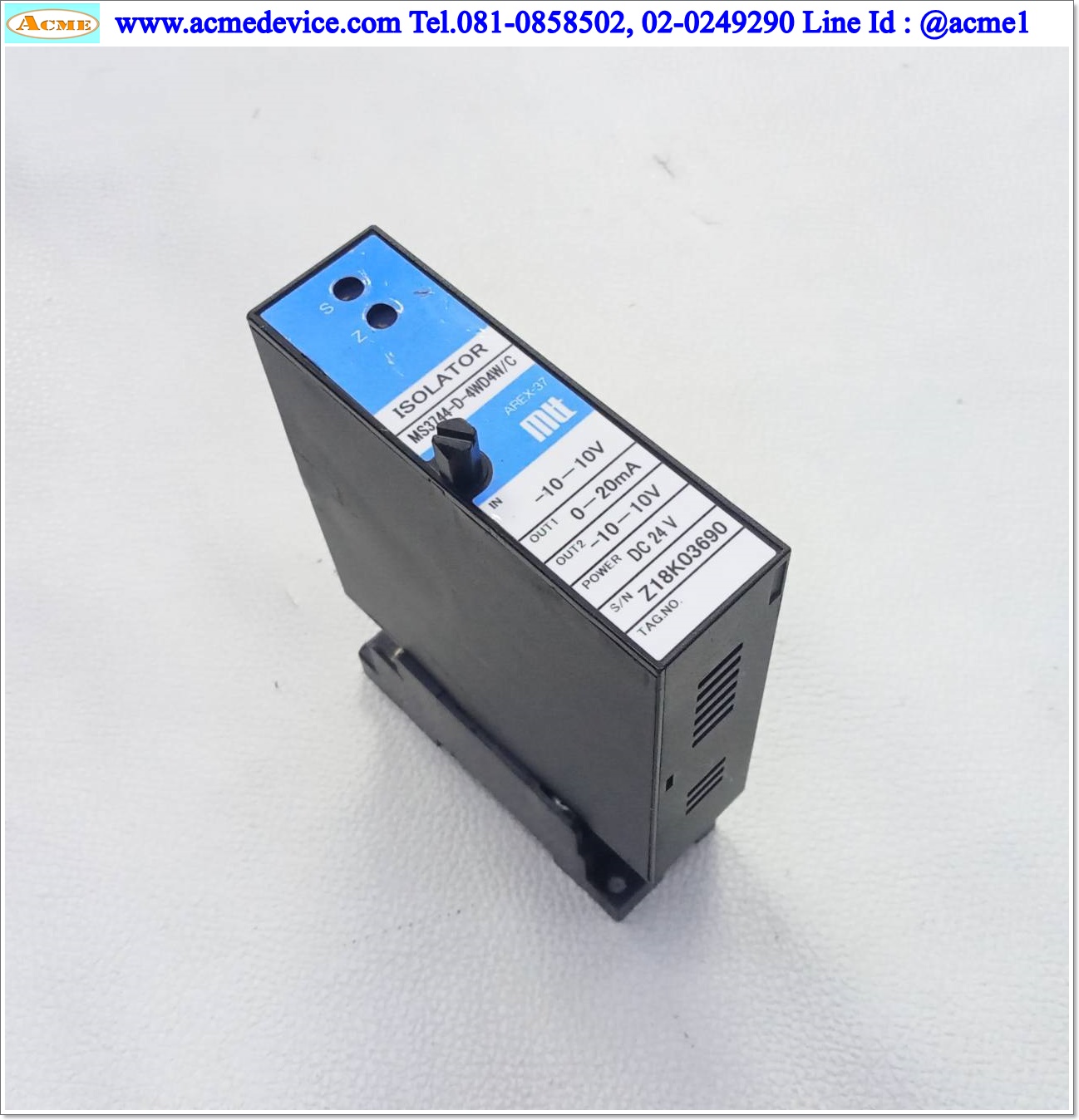 Converter MTT รุ่น MS3744-D-4WD4W/C, Input -10 to 10V, Output 0-20mA