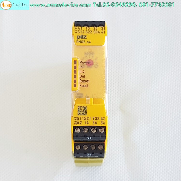 Safety Relay Pilz รุ่น PNOZ s4, 750104, 24Vdc, 3N/O, 1N/C, 2.5W