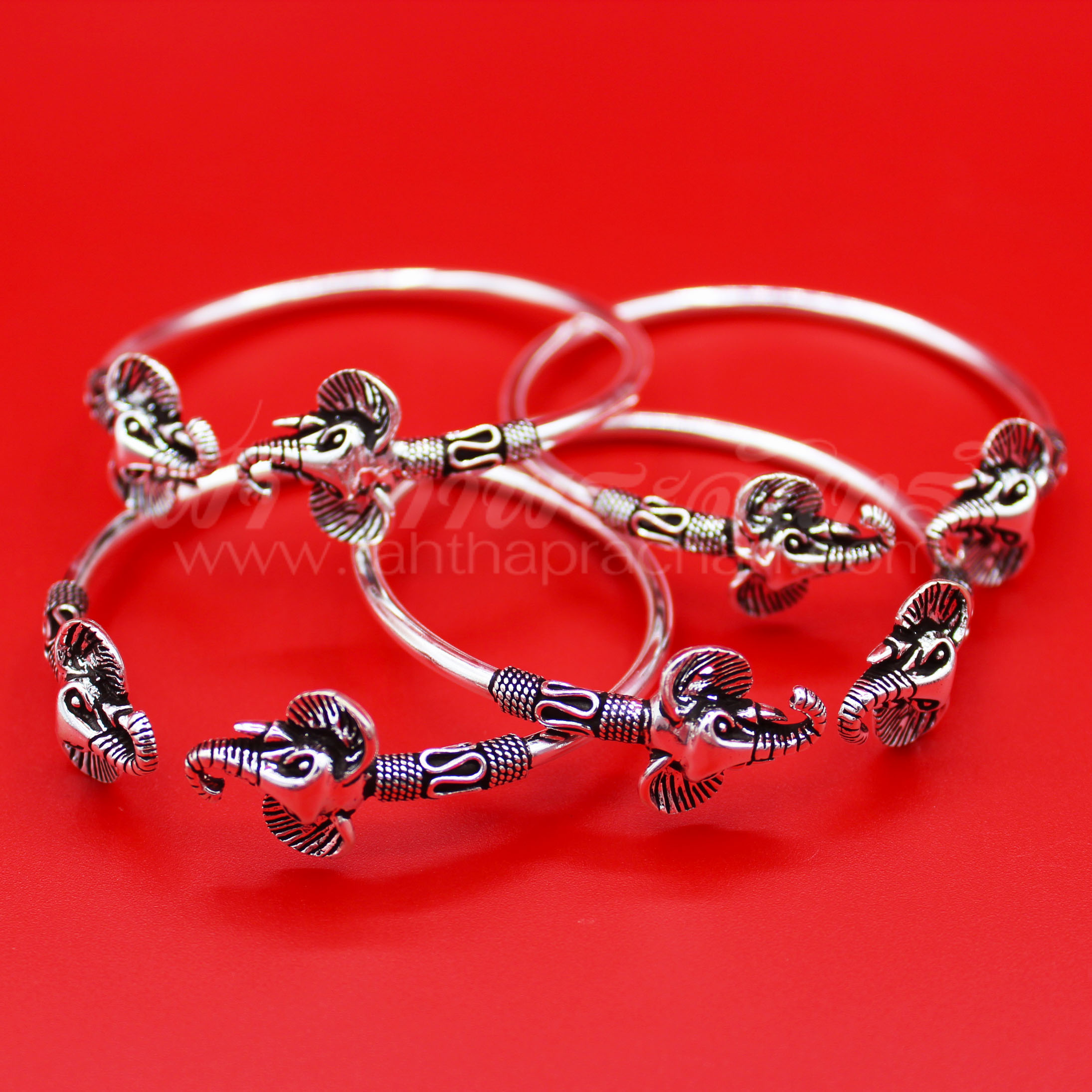 กำไลข้อมือหัวช้างเงินแท้ 92.5%