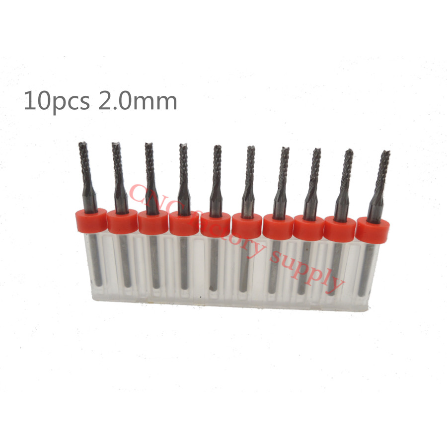 ดอกกัด PCB 2.0 mm 10 PCS Tungsten Carbide Router Tool, Milling Metal Bushing