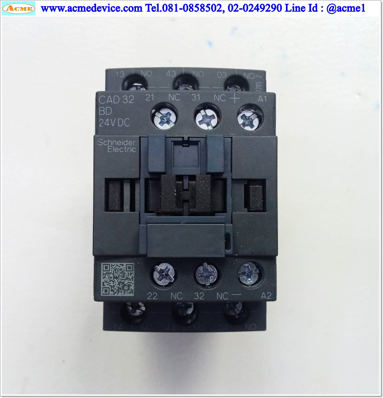 Control Relay Schneider รุ่น CAD32BD + LADN40C, 10A, Coil 24Vdc (ดำ)