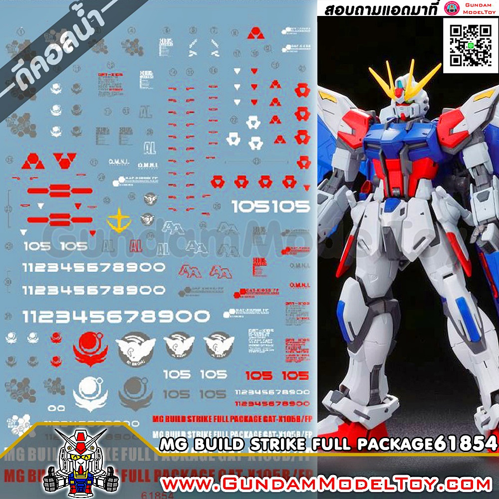 MG BUILD STRIKE GUNDAM FULL PACKAGE WATER DECAL ดีคอลน้ำบิวด์ สไตร์ค กันดั้ม ฟูล แพ็คเกจ