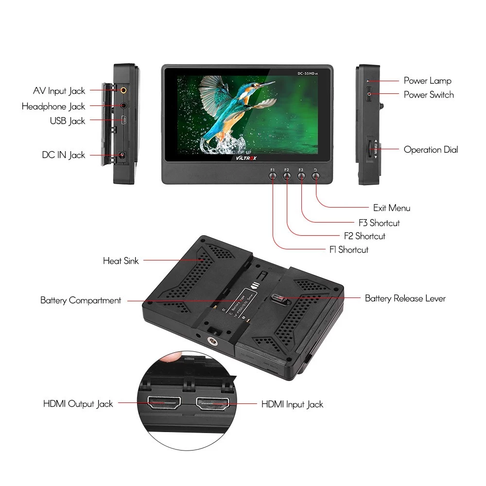 VILTROX DC-55 5.5 inch Professional ­High-definition Monitor DSLR cameravideo camera รับประกันศูนย์ไทย1ปี