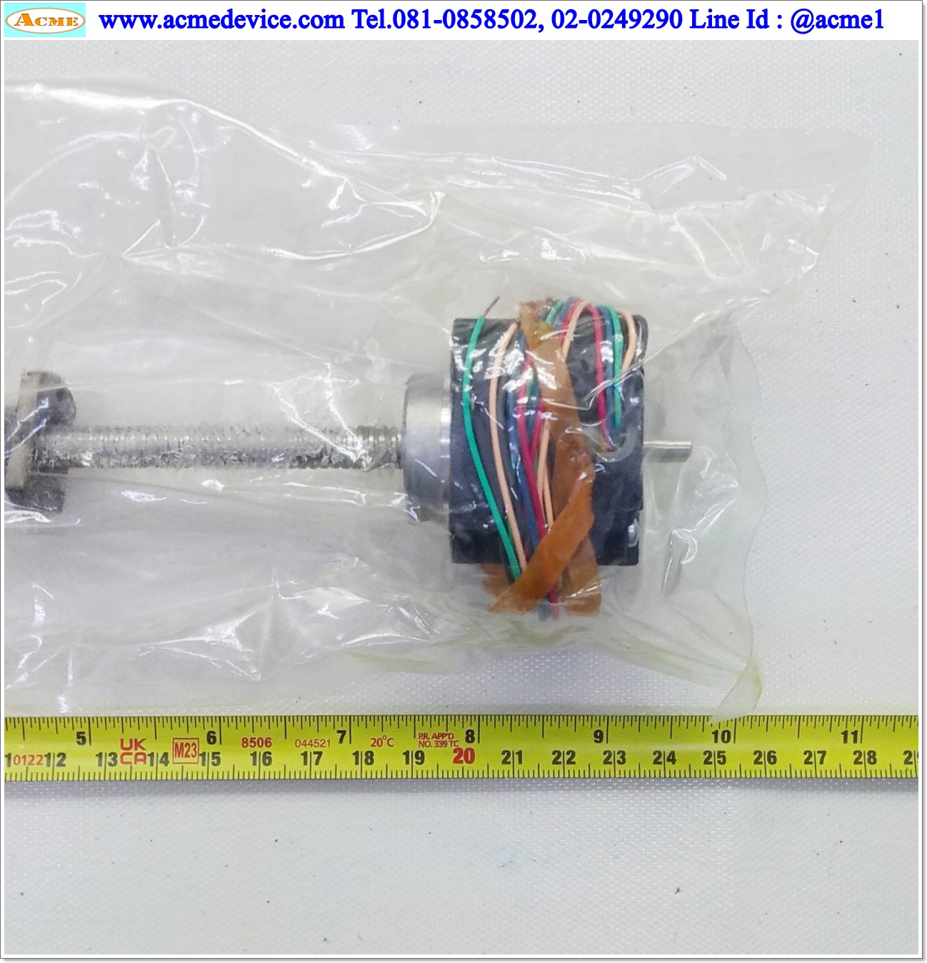 Stepping Motor Tamagawa Seiki รุ่น MB0802, 5 Phase, 1.28Vdc, 0.75A, แกนโต 8 mm., Stroke 150 mm. Pit 2 mm.