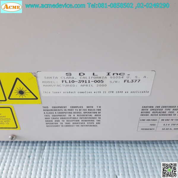 Laser Scan Head HS-15, XY15M2-120-YH + Laser Fiber FL10-3911-005, 10W + Laser Control 180-75034 + Supply IHCC15-3, 12VDC, 3.4A