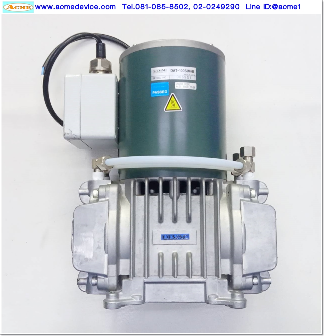 Vacuum Pump Ulvac รุ่น DAT-100S, 100 L/min, Singphase, 200W, 100V, 5.6A (Silver Blonde)