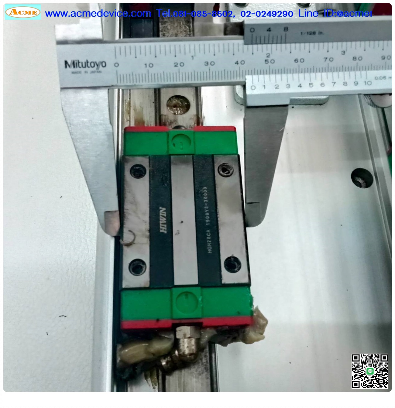แกนสําเร็จรูป Linear Ball Slide HIWIN รุ่น HGH20GA, รางสไลด์ขนาด 20 mm, ขนาด 190 x 100 mm, ยาว 2450 mm, Stroke 2080 mm