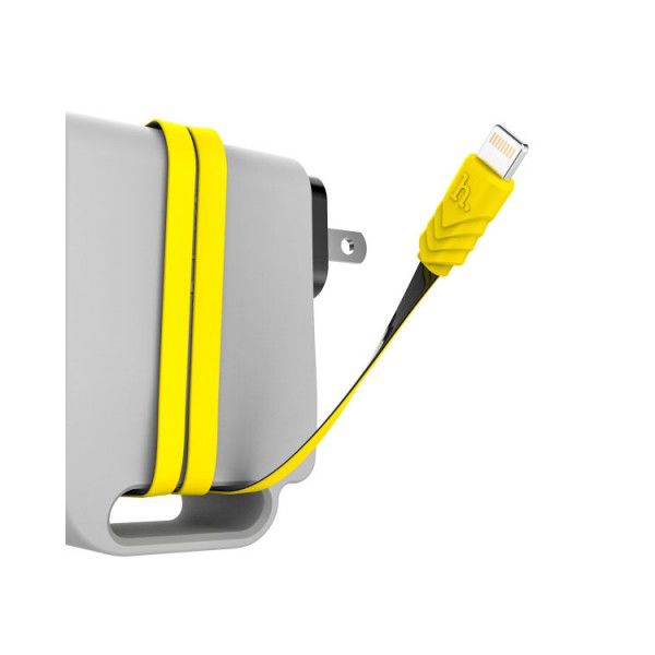 เต้าชาร์จ USB 2 หัว HOCO แท้ สำหรับพกพา (สีเทา)