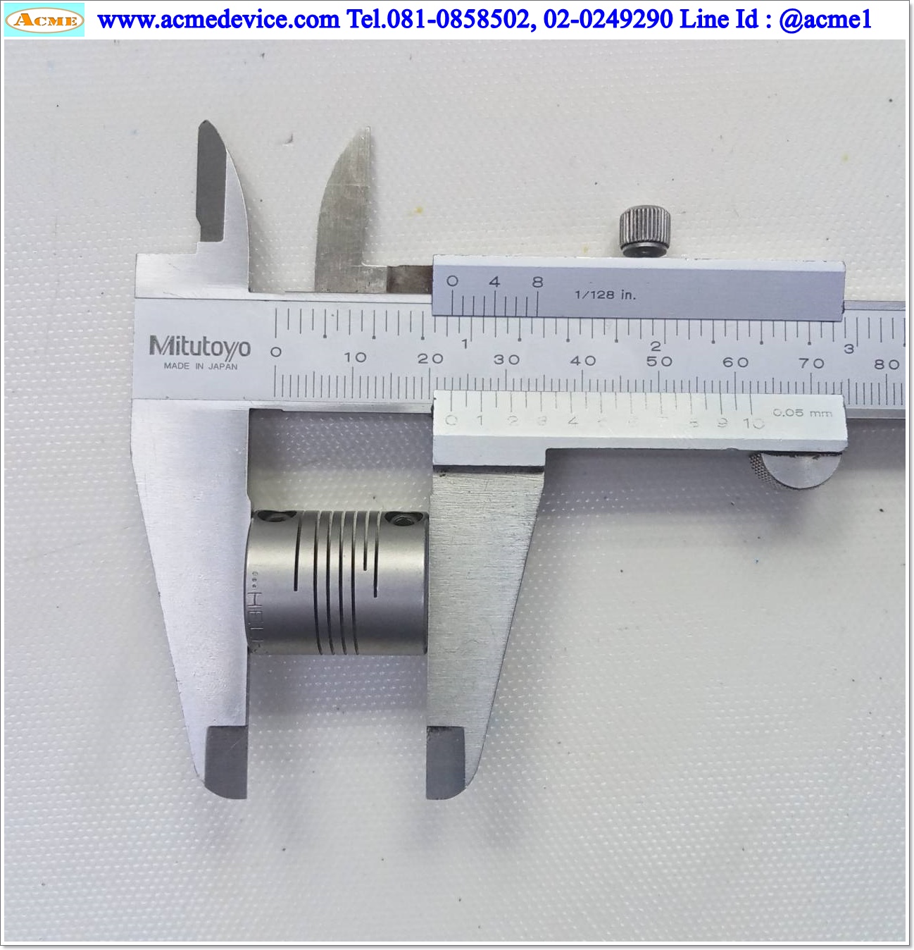 Coupling HELICAL ขนาด ID 6.35/6.35mm, OD 19mm, L 23mm, Stainless