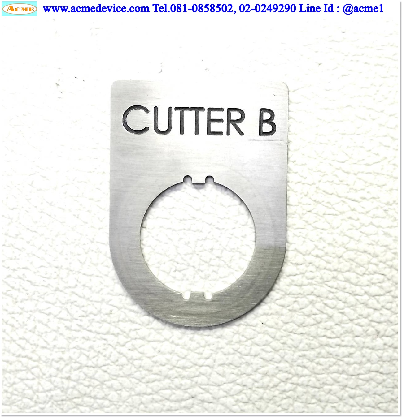 Name plate ตู้คอนโทรล CUTTER B, Dai 22 mm. ขนาด 34 x 47 x 1.0 mm