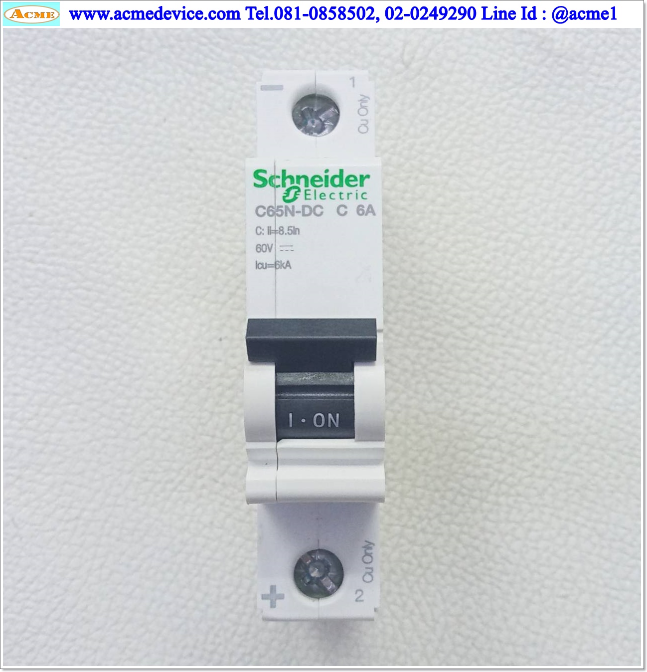 Breaker 1P Schneider รุ่น C65N-DC C 6A, DC, Maximum Voltage 60Vdc