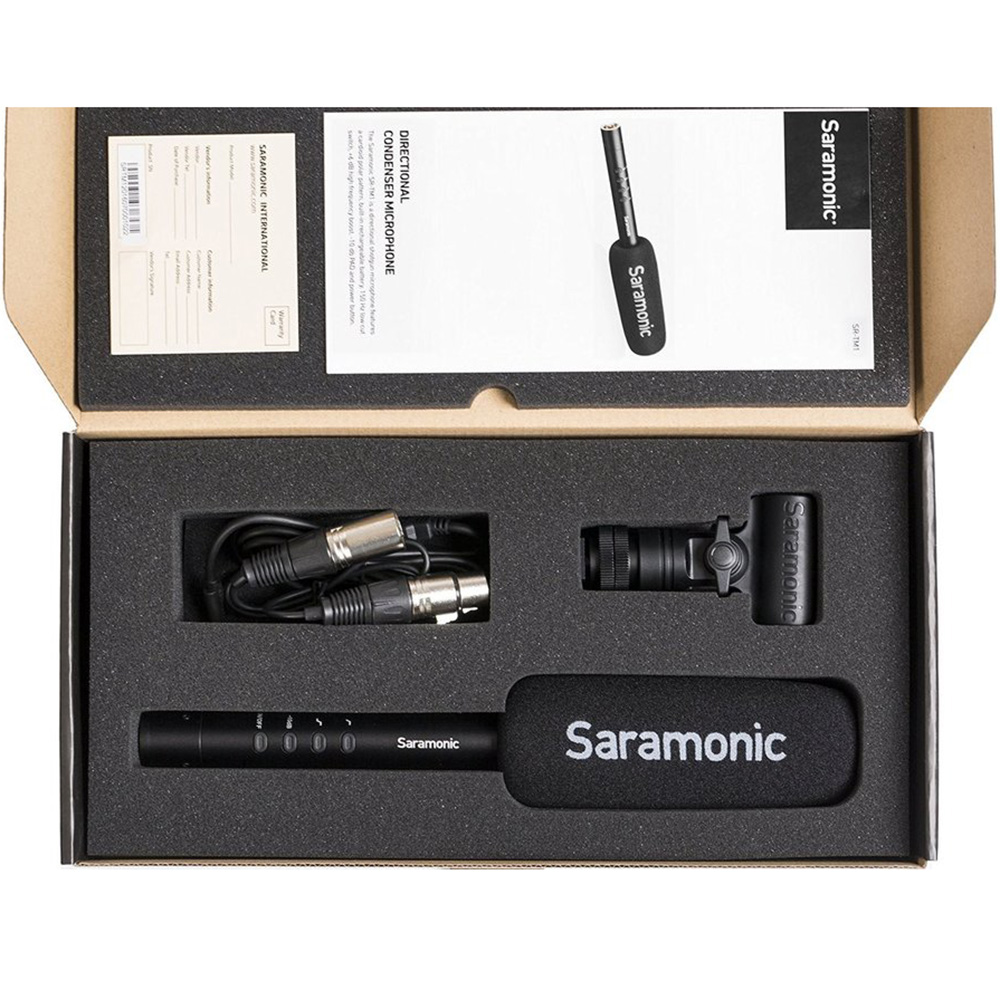 Saramonic SR-TM1 - Super-Cardioid Broadcast XLR Shotgun Condenser Microphone with Built-in Rechargeable Battery รับประกันศูนย์ไทย 1 ปี