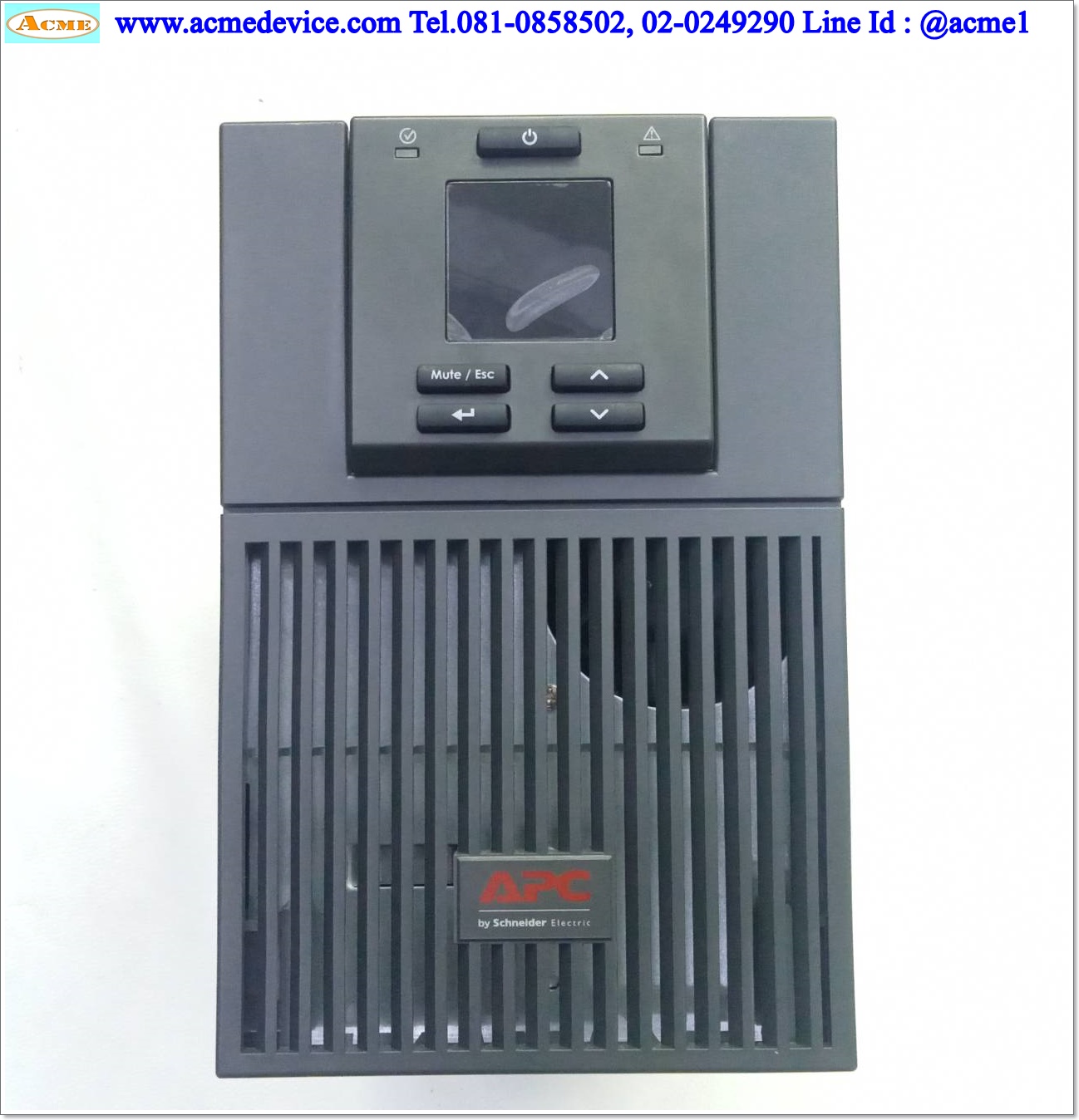 UPS APC รุ่น SRV1KI, Input 160Vac – 280Vac, Out 230Vac, Sinewave, UPS On-Line, Capacity 1000VA/800W, ไม่มี battery (แบตเตอรี่ 12V 9AH x 2)