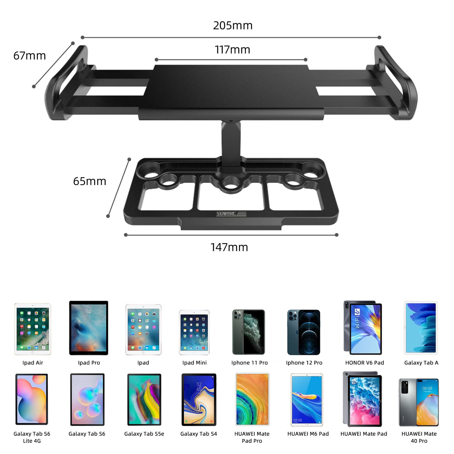 ตัวหนีบแท็บเล็ต/มือถือ STARTRC Pad holder สำหรับรีโมท Dji Mini2/Mavic Air2/Mavic 2/Mavic Mini2/Mavic Pro/Spark