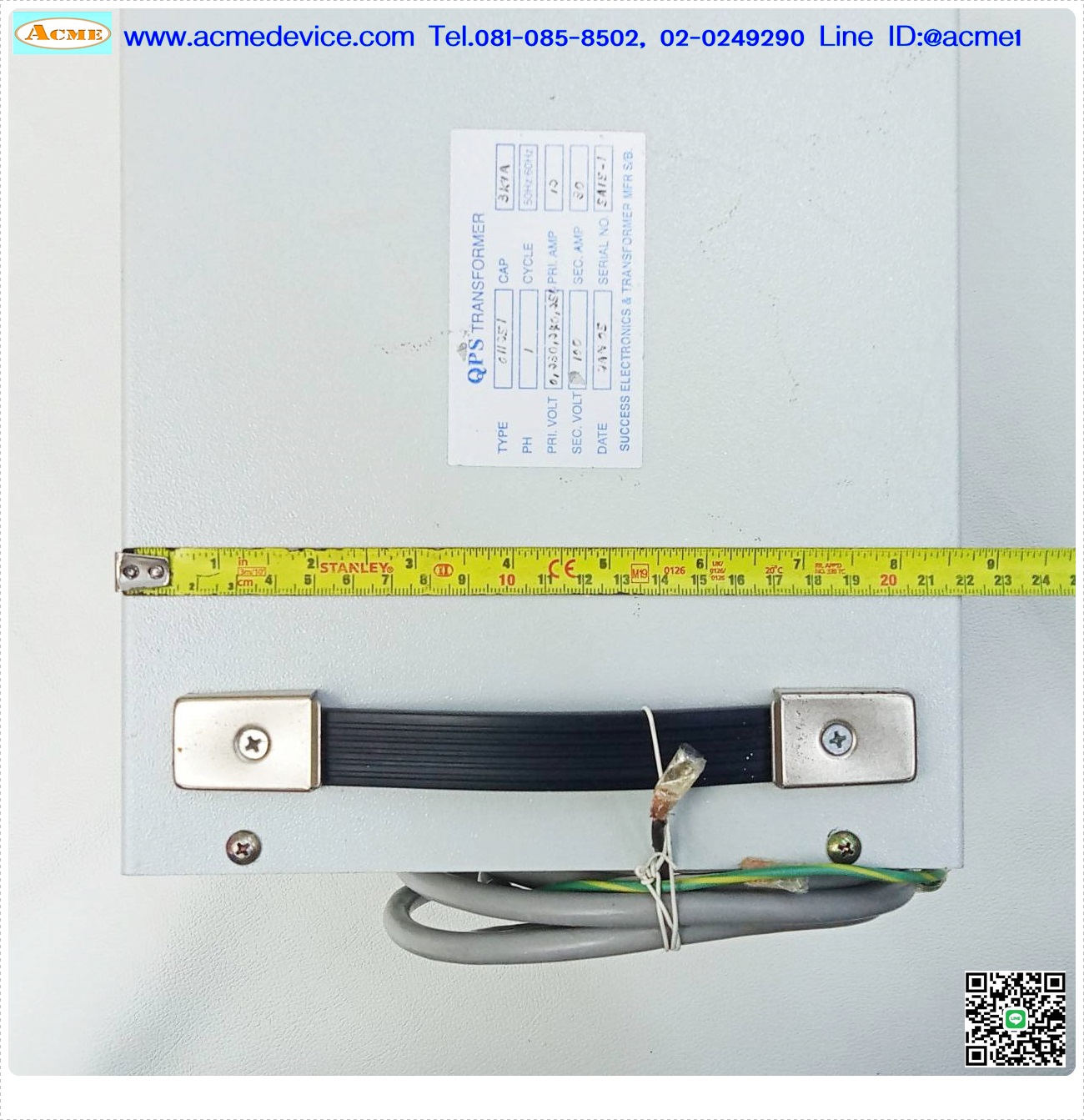 Transformer QPS รุ่น 011051, 230,240,250/110V,12/30A,1PH, 3kVA, Auto