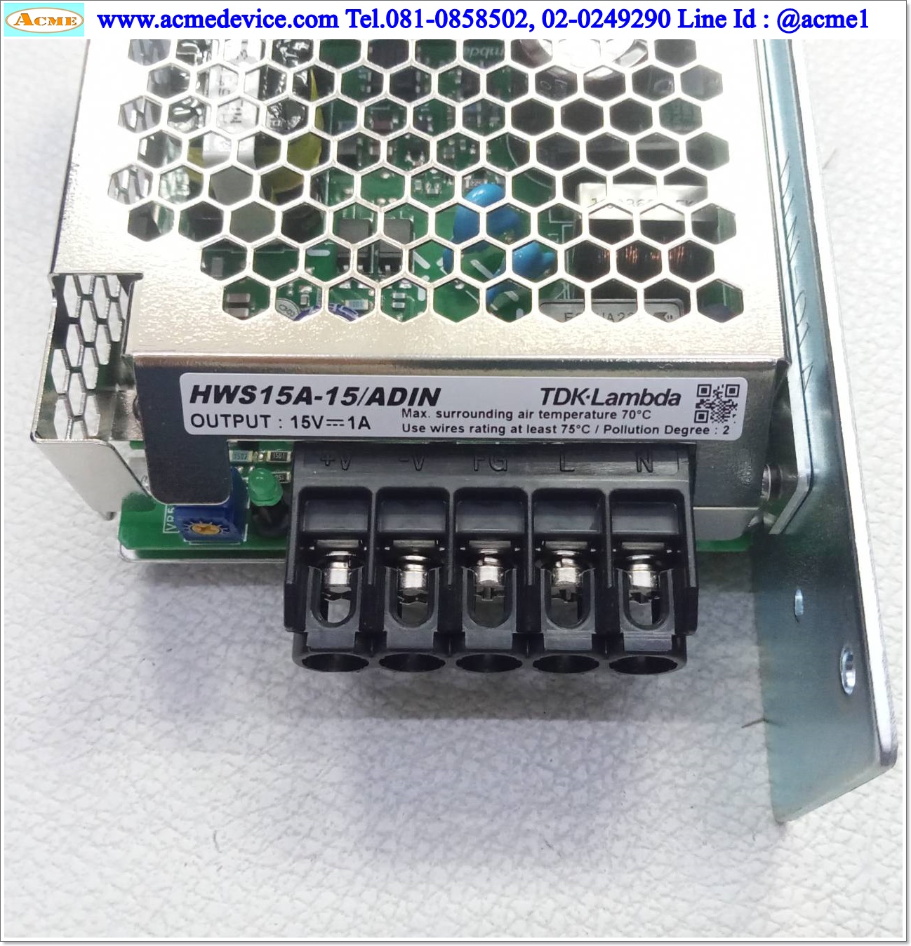 Power Supply TDK รุ่น HWS15A-15/ADIN, Output 15V, 1A, 15W