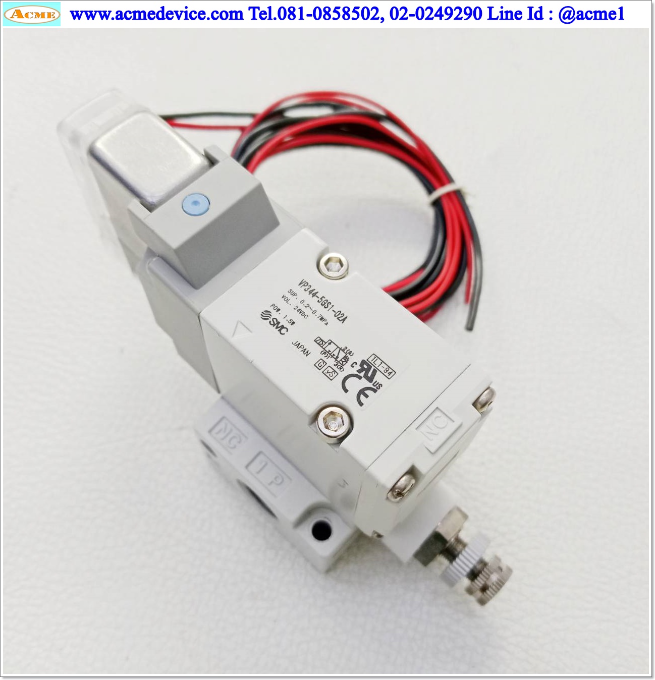 Solenoid Valve SMC รุ่น VP344-5GS1-02A, 3/2, Coil 24Vdc