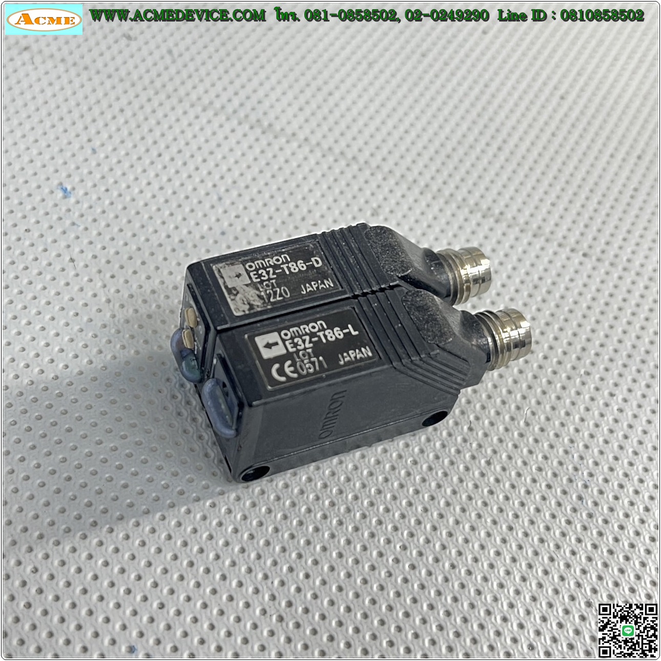 Photoelectric Omron รุ่น E3Z-T86-D + E3Z-T86L, ระยะ 15m, PNP (รับ-ส่ง)