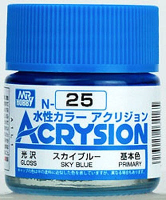 ACRYSION N25 GLOSS SKY BLUE สีฟ้าเงา สีทาหรือพ่นสุตรน้ำ