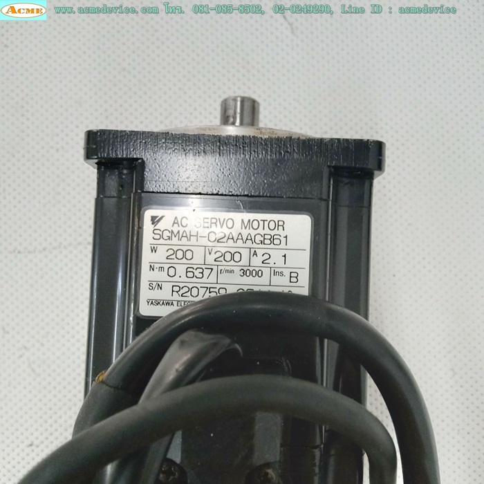 Servo Motor Yaskawa รุ่น SGMAH-02AAAGB61, 200V, 200W