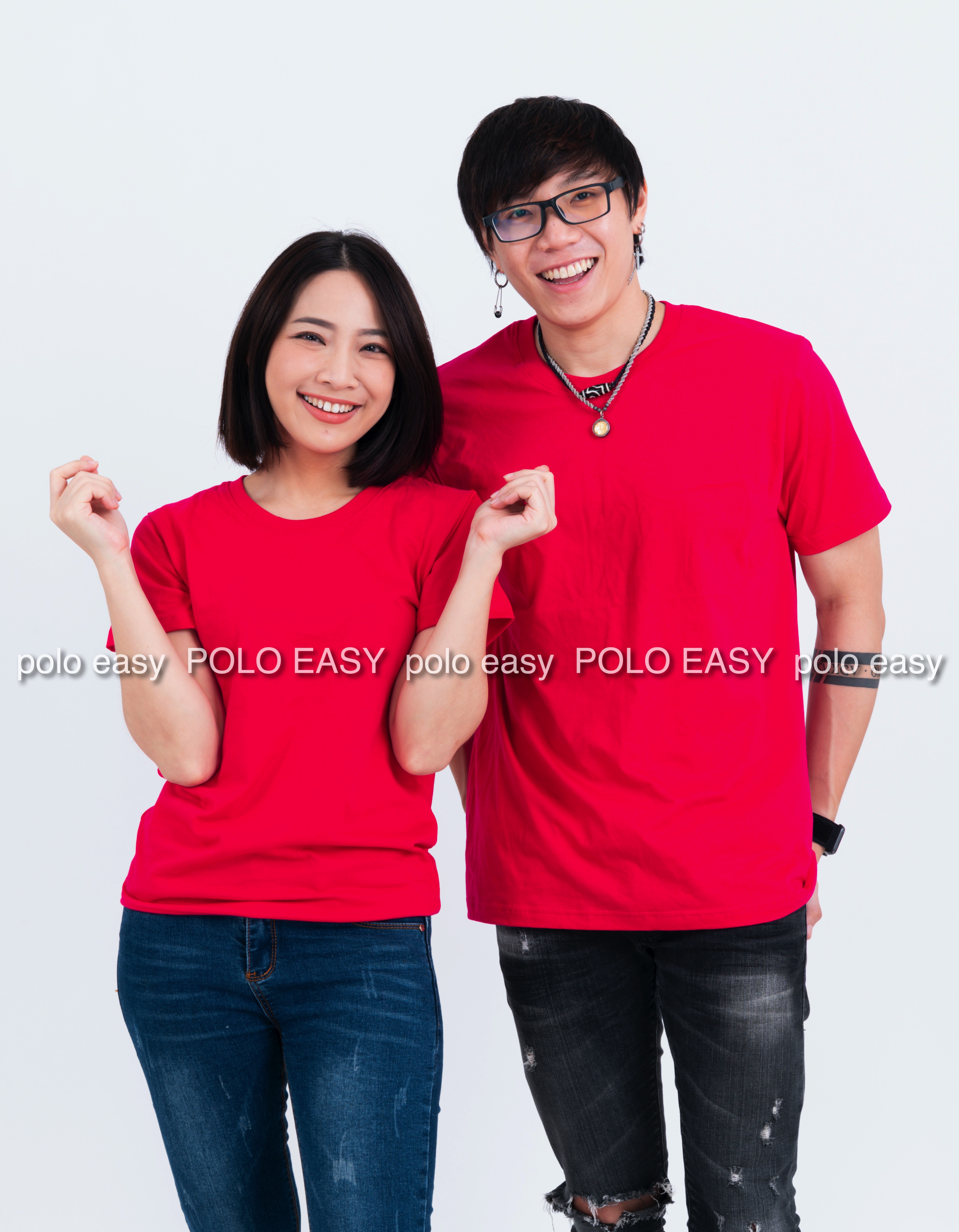 4XL เสื้อยืด สีชมพูบานเย็น คอกลม แขนสั้น Size 4XL