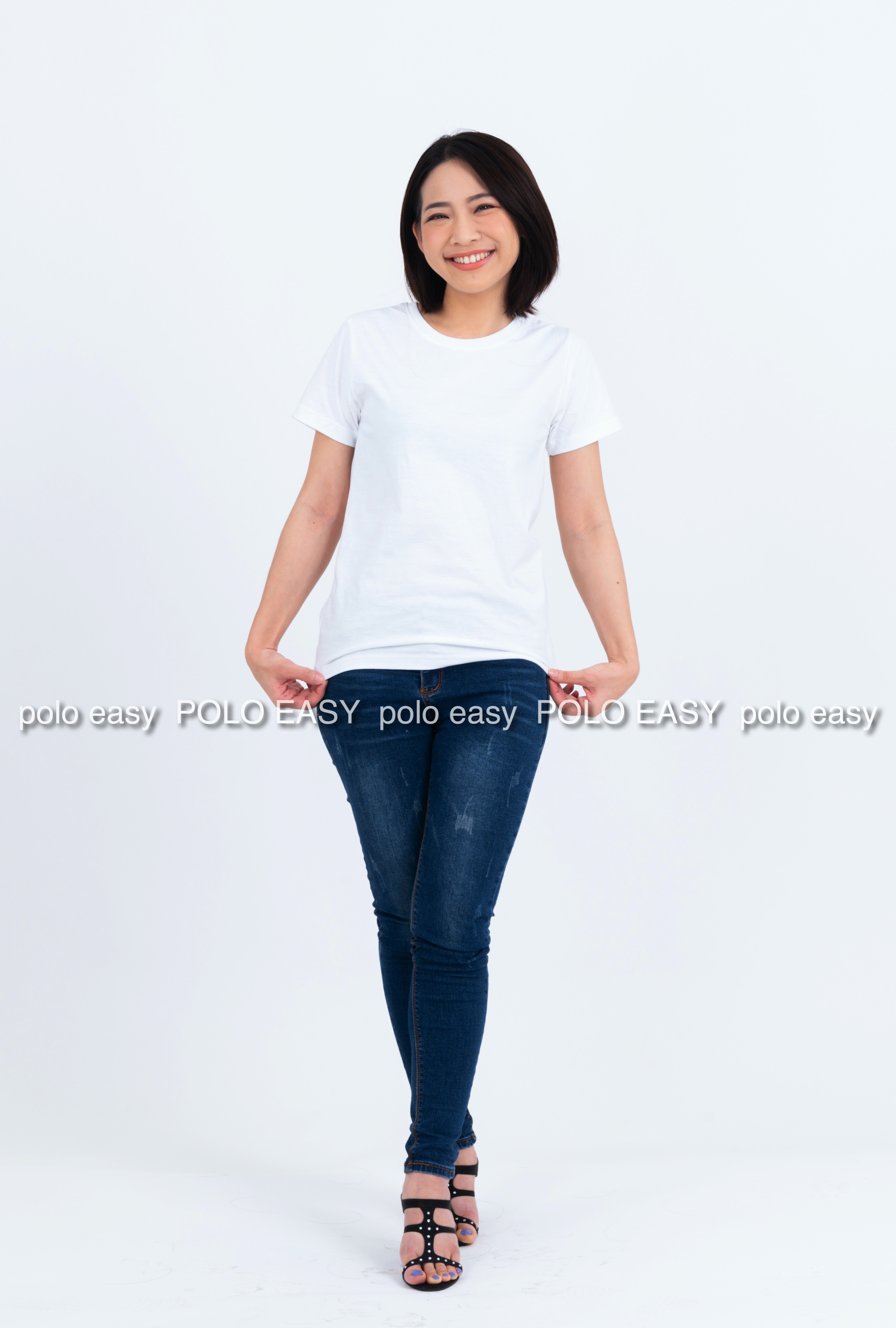 2XL เสื้อยืด สีขาว คอกลม แขนสั้น Size 2XL