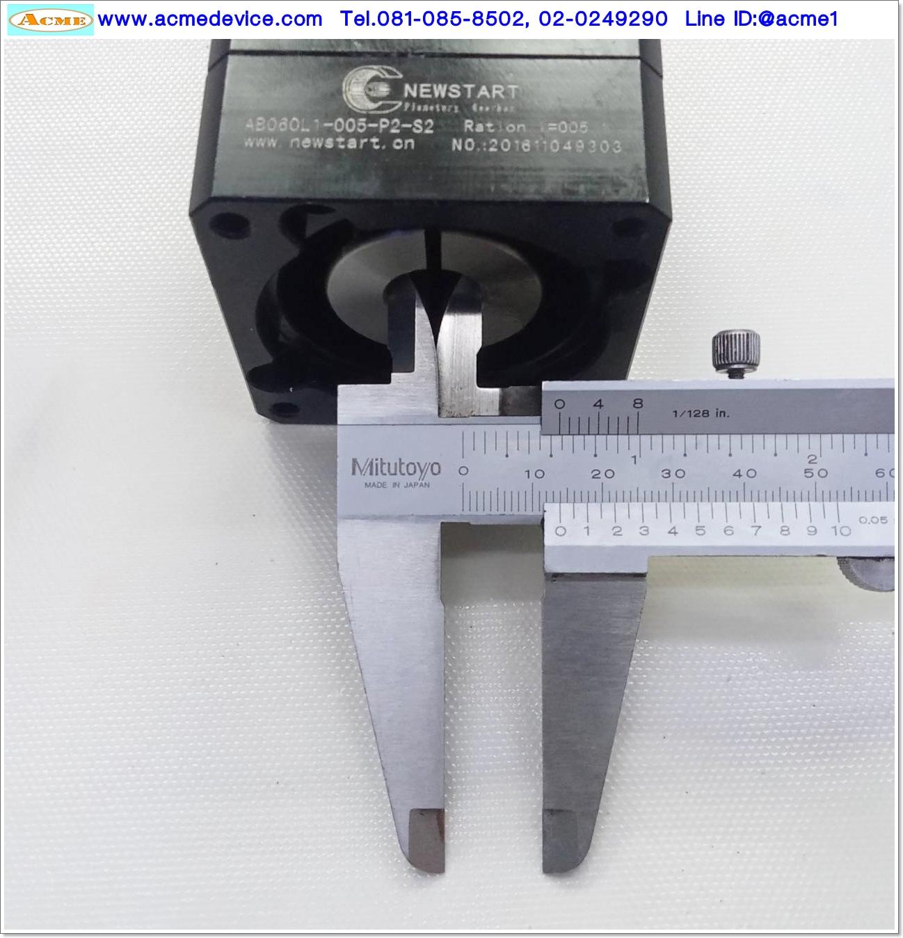 Gear Head Newstart รุ่น AB060L1-005-P2-S2, Ratio 5:1 (เพลาเข้า 14 mm. ออก 16 mm.) for 200w 400w (B)