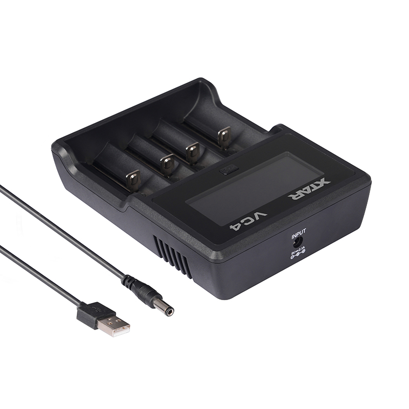 ที่ชาร์จแบตเตอรี่ XTAR VC4 USB LCD Universal Battery Charger แสดงความจุ mAh ได้ สำหรับแบต 3.7v และ 1.2v ของแท้ 100% สำหรับ 26650 18650 14500 AA AAA