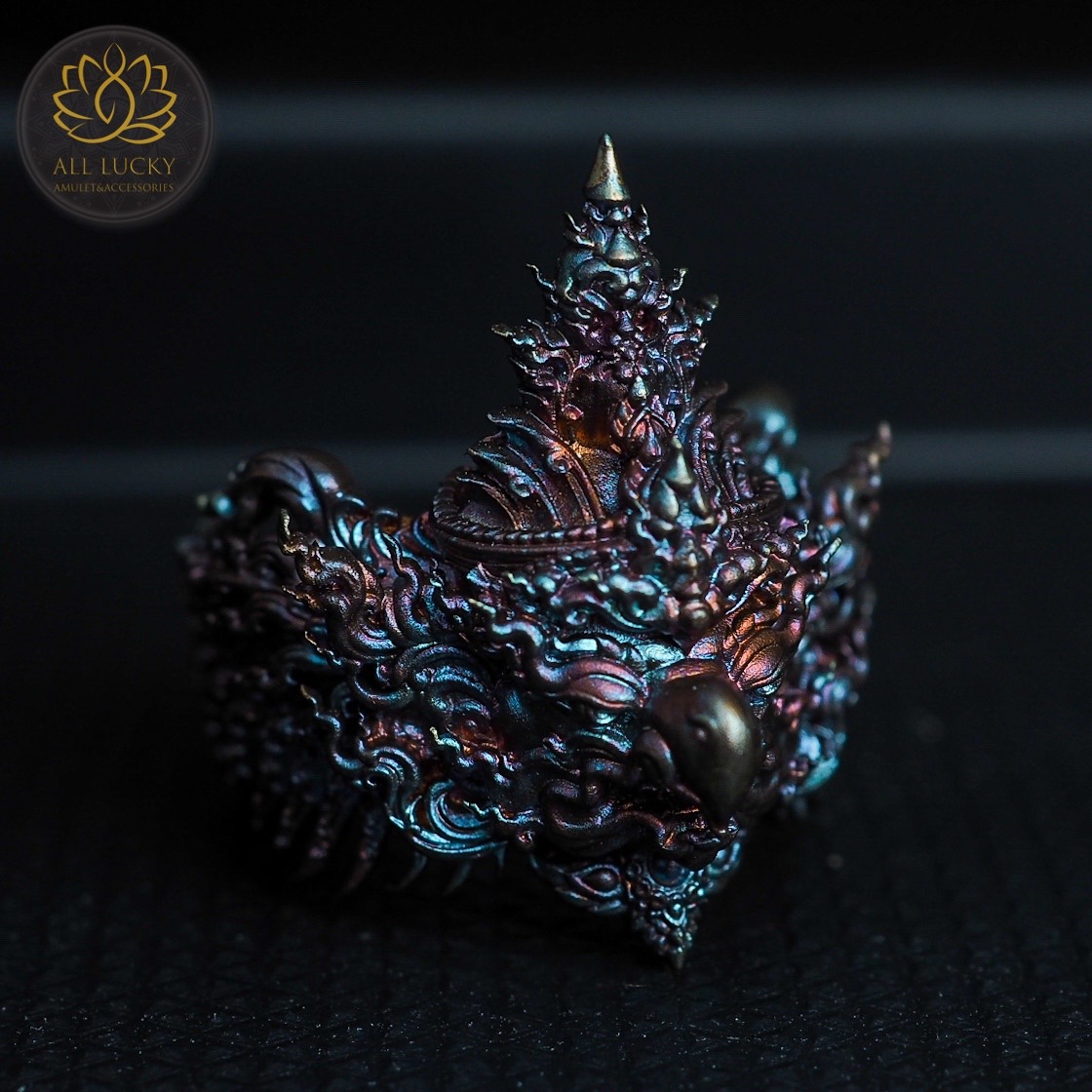 ธำมรงค์องค์สุบรรณ (ชาย) วัดบางนา ปทุมธานี เนื้อบรอนซ์ประกายรุ้ง เลข 57