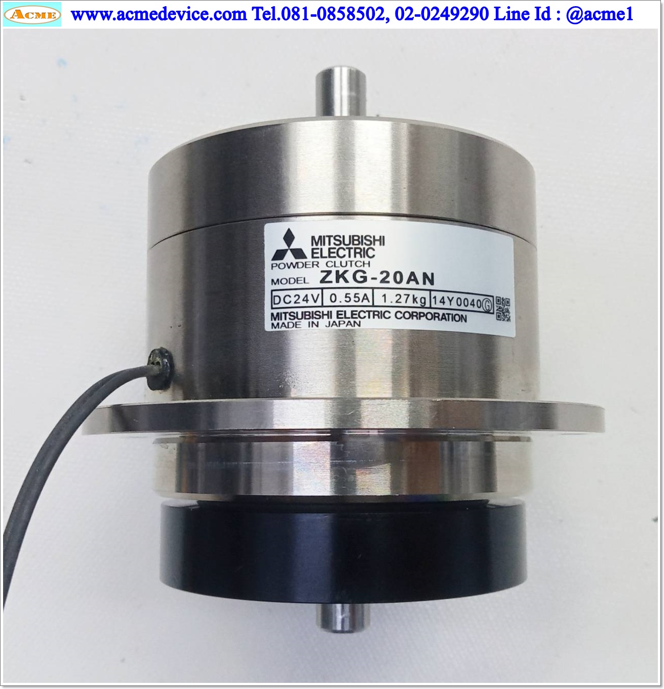 Tension, Powder Clutch Mitsubishi รุ่น ZKG-20AN, 24Vdc, 2 Nm