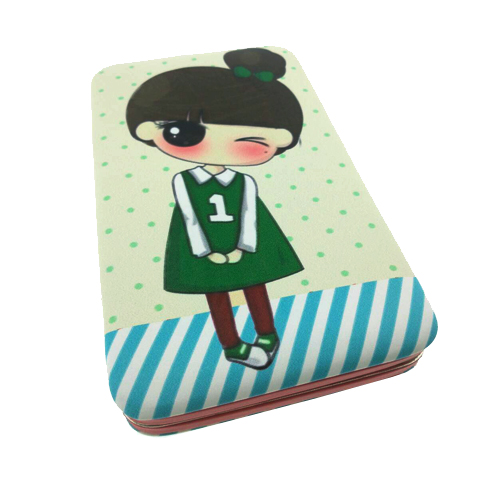 กระเป๋าใส่มือถือ (ขนาด XL 10x19ซม.) ลายเด็กหญิง เสื้อเขียว น่ารักมากๆ