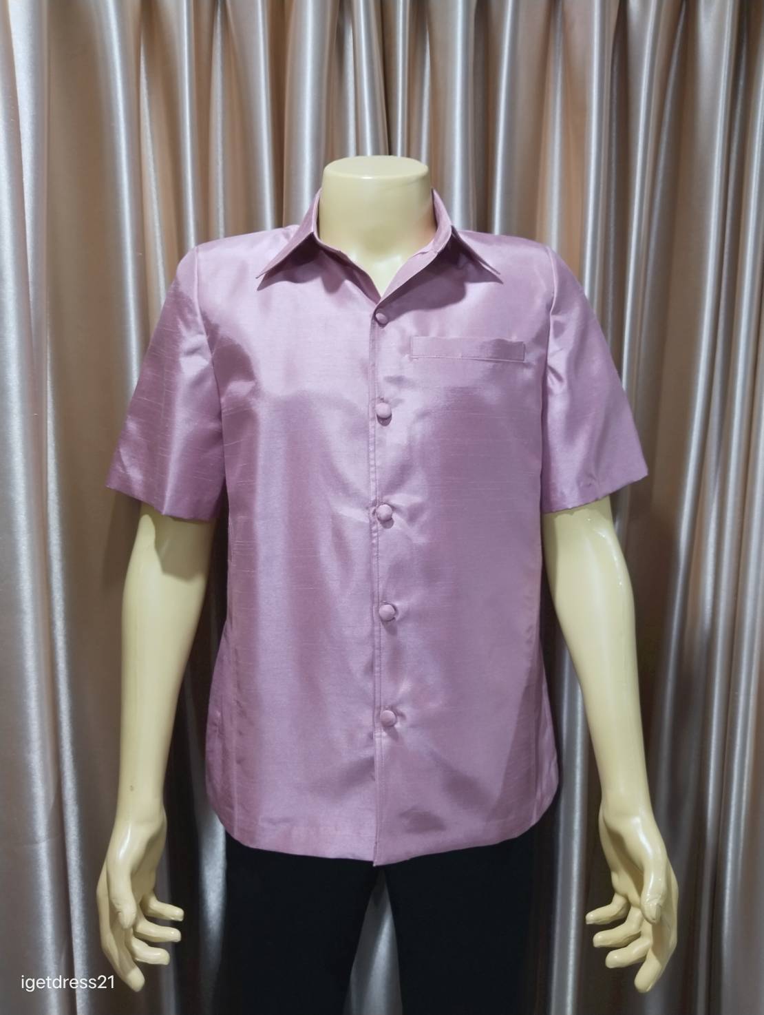 เสื้อซาฟารี สีชมพู M