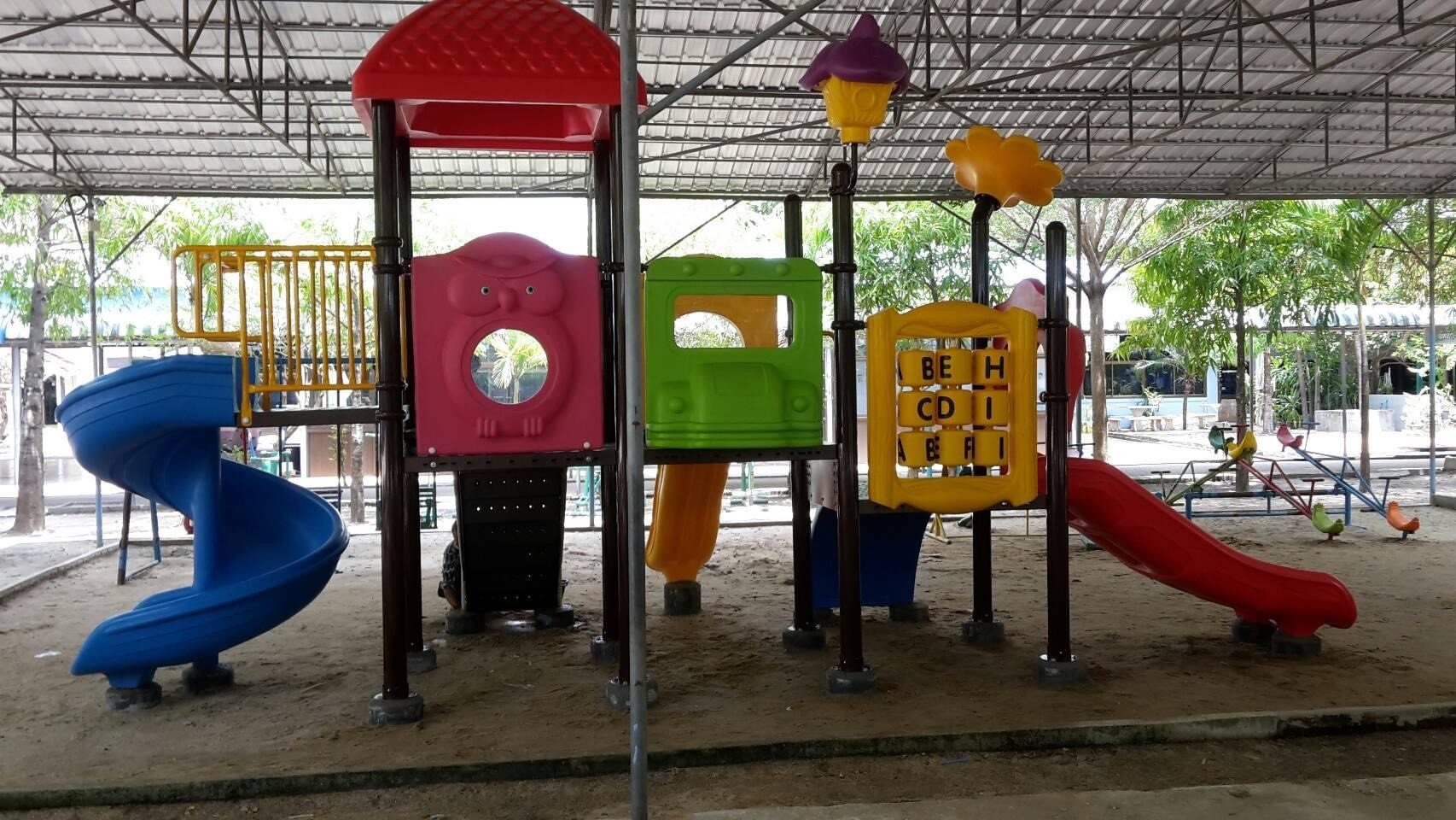 เครื่องเล่นสนาม ชุด บ้านนกกับดอกไม้หลังคาแดง