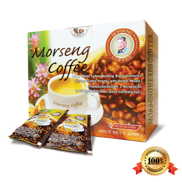 กาแฟผสมสมุนไพร สูตร 2 ตราหมอเส็ง (จำนวน 12 ซอง) -ของแท้ 100%