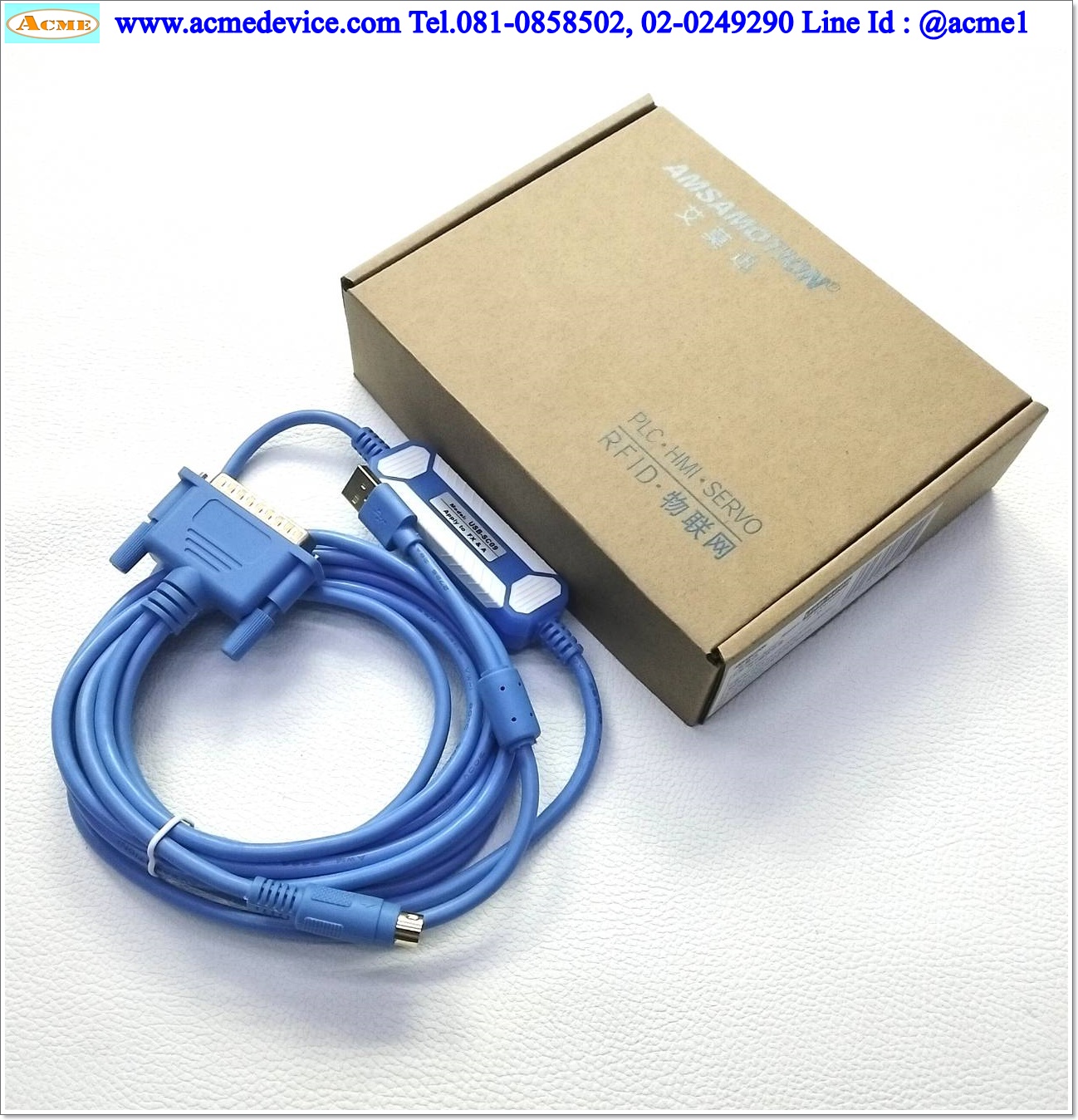 Download cable สายโหลด รุ่น USB-SC09 แบบ 2 หัว, ใช้กับ PLC Mitsubishi ,FX & A Series
