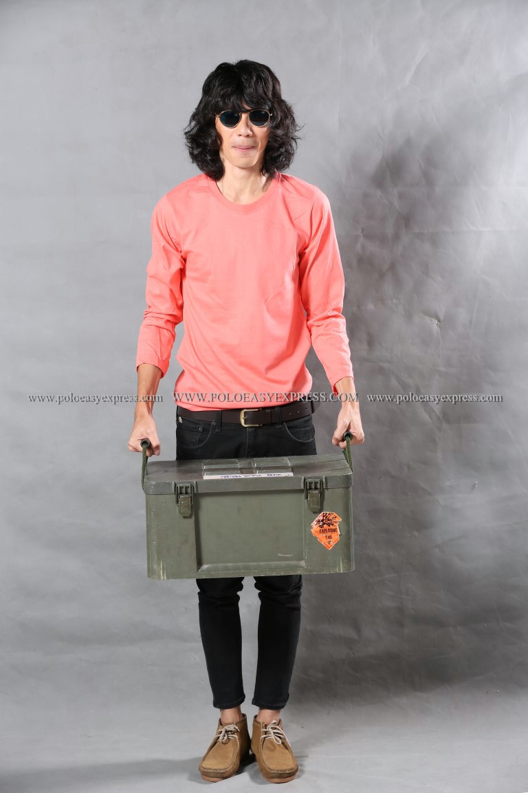 เสื้อยืด สีโอลด์โรส คอกลม แขนยาว Size 4XL