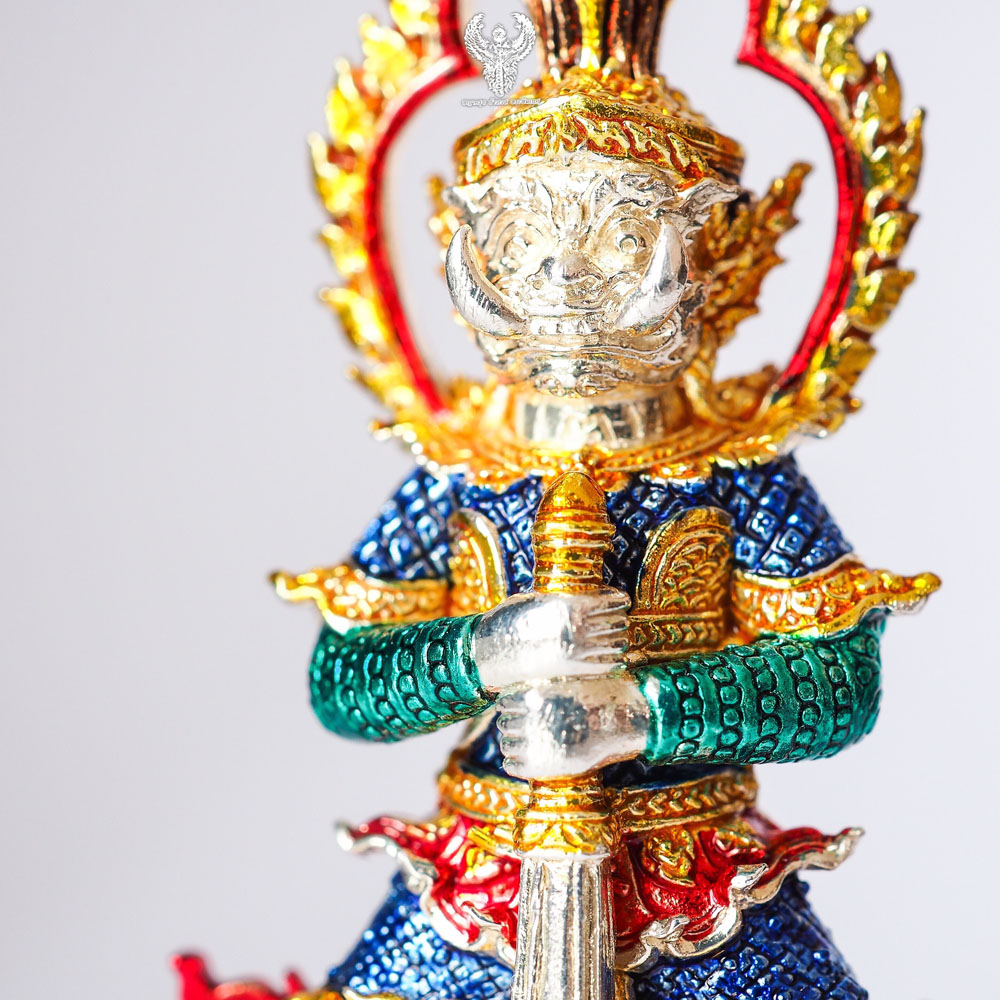 ท้าวเวสสุวรรณ. รุ่น คลังสมบัติ์ เนื้อสัมฤทธ์ชุบเงินลงยา5สี