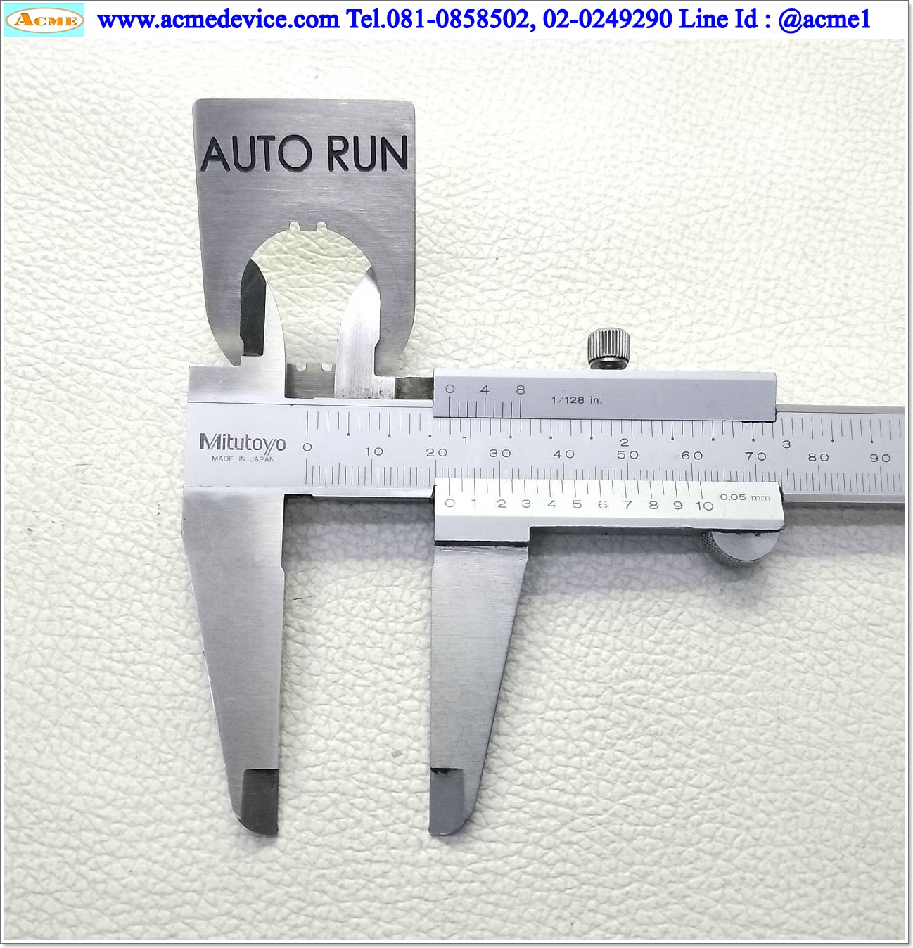 Name plate ตู้คอนโทรล AUTO RUN, Dai 22 mm. ขนาด 34 x 47 x 1.0 mm