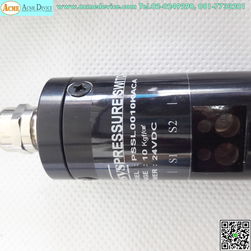 Pressure Sensys รุ่น PSSL0010KACA, 10kgf/cm2, NPN, 24vdc, 3/8