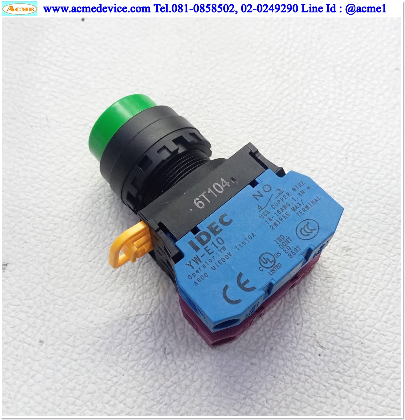 Pushbutton Switch Idec รุ่น YW1B-M2E11G, 1NO, 1NC