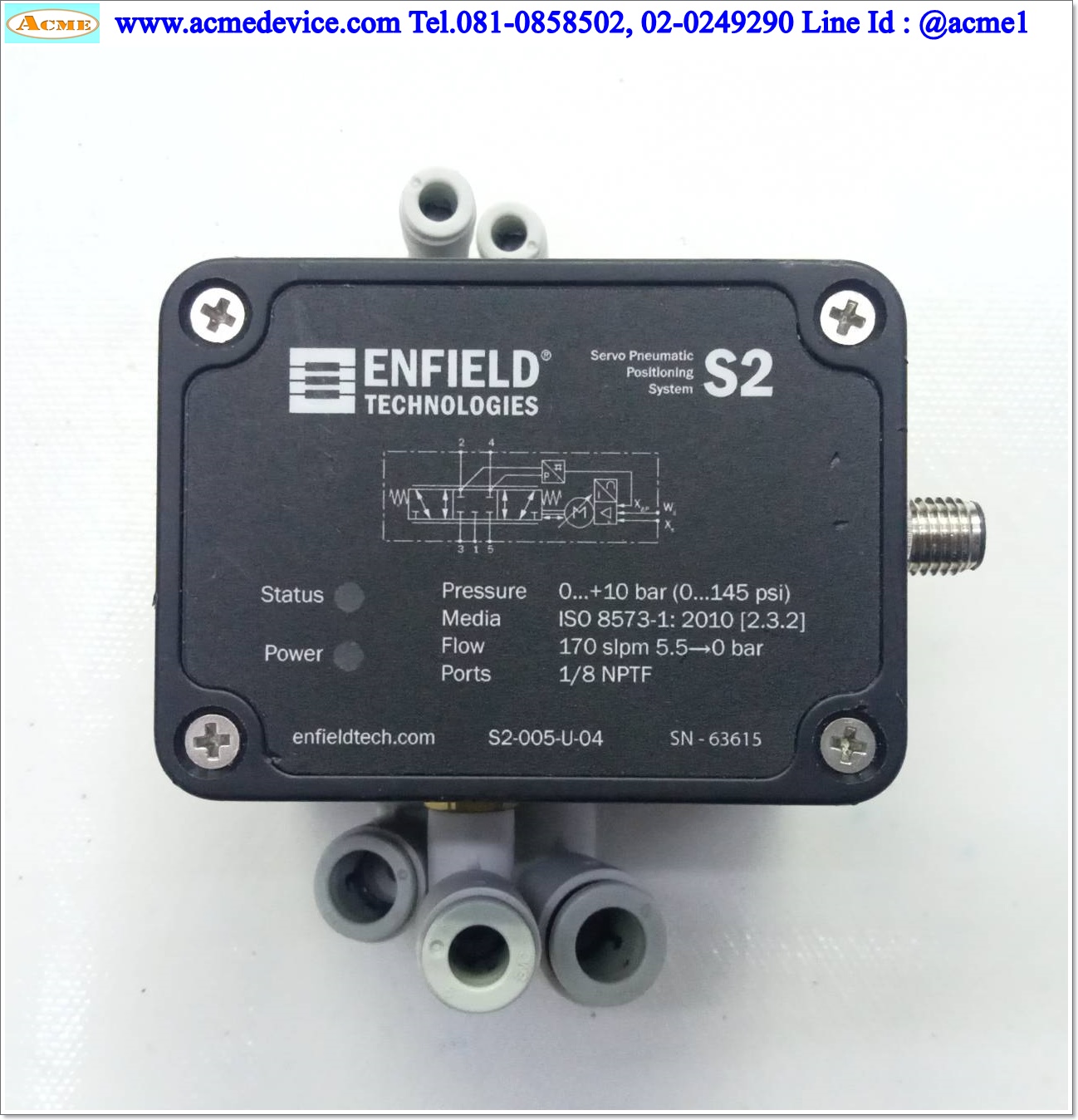 Servo Pneumatic Proportional Control Enfield รุ่น S2-005-U-04, 12-24Vdc, 10 bar, 145 psi, 1/8