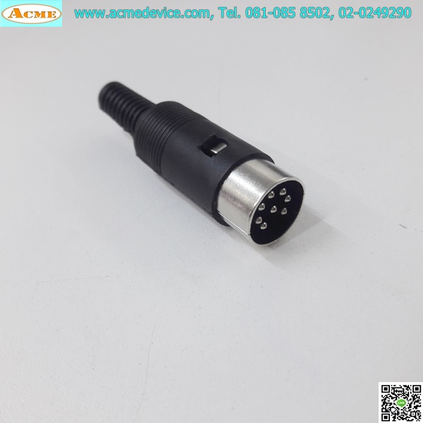 Connector Plug รุ่น Mini Din 8 Pin, 8 Pin, Solder, Dia 13 mm, (ตัวผู้)