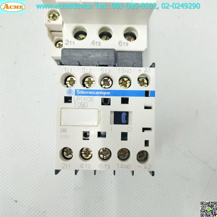 Motor Circuit Breaker Telemecanique รุ่น GV2-P03, Current Rating 0.25-0.4A, 690V, 6kV, 3Poles, + GVAD1001 พร้อม Magnetic Contactor Telemecanique รุ่น LP1K0610BD , Current Rating 6A, Coil 24Vdc