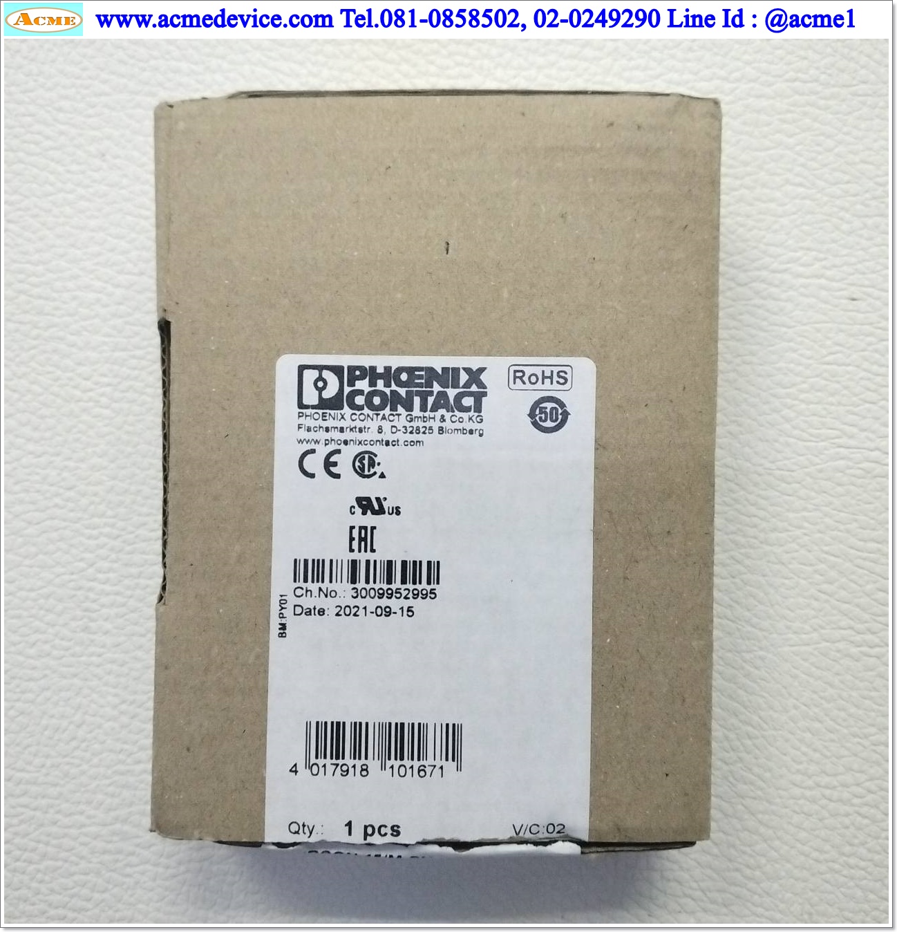 SUBCON 15/M-SH Phoenix Contact รุ่น 2761606, 15-pin, Sub-D Connector, Male Connector