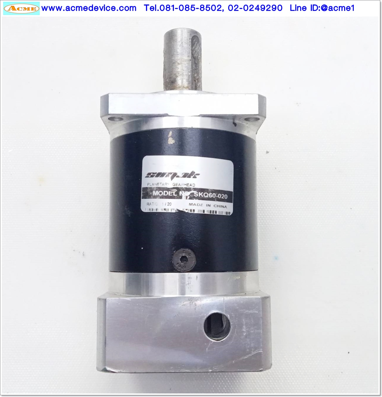 Gear Head รุ่น SKQ60-020, Ratio 20:1, (เพลาเข้า 14mm, ออก 16mm.),for 200w, 400w