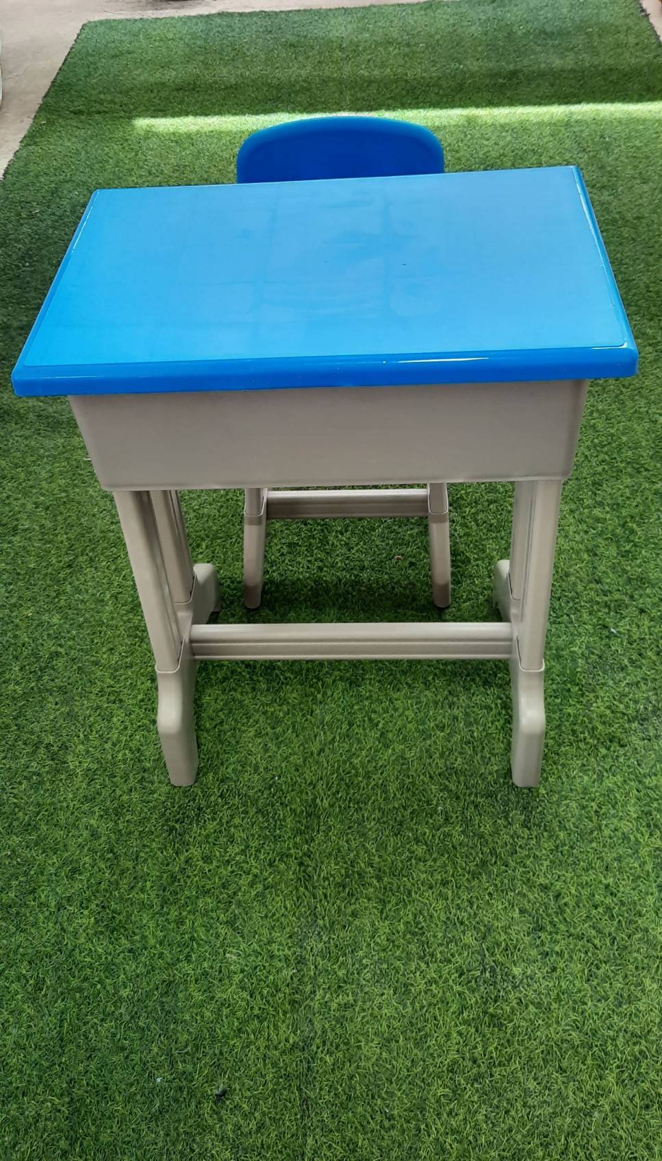 ชุดโต๊ะเรียนพร้อมเก้าอี้เด็ก โต๊ะเรียนเดี่ยวพร้อมเก้าอี้ (สีฟ้า)