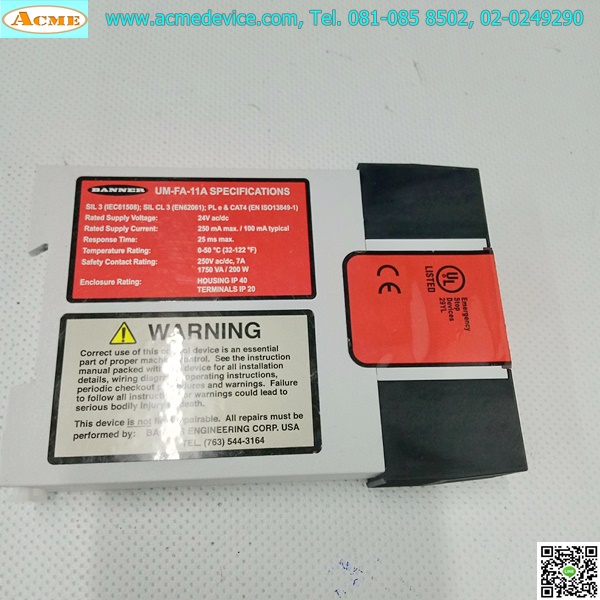 Safety Relay Banner รุ่น UM-FA-11A, 24Vdc