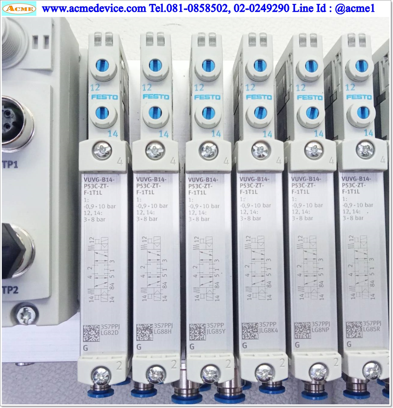 Solenoid Valve Festo รุ่น VTUG-14-VRPT-B1T-Q10-U-Q4S-3GQ6GQ64GQ6GGKQ69L & VAEM-L1-S-24-PT & VUVG-B14-P53C-ZT-F-1T1L & CTEU-PN, 24Vdc